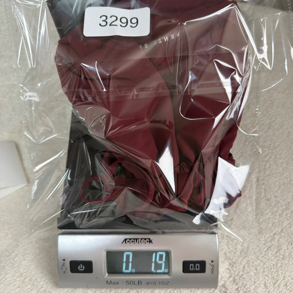 Fenty Beauty Burgundy Drawstring Bucket Bag Makeup Pouch Maroon Nylon Pouch